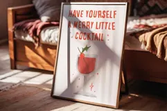Christmas Cocktail Wall Art - Merry Little Cocktail Print Product Image 1