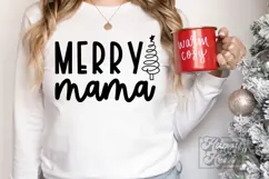 Merry Mama SVG - Holiday Christmas Sweater Mama Claus PNG Product Image 2