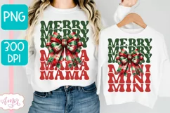 Merry Mama and Mini christmas sublimation PNG designs Product Image 1
