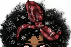 Merry Mama | Hand Lettered | Afro Woman | Holiday Design Product Image 6