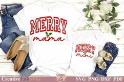 Merry Mama, Merry Mini, Family Christmas SVG, PNG Files Product Image 1