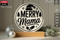 Merry Mama SVG | Christmas Round Sign SVG | Xmas SVG Product Image 3