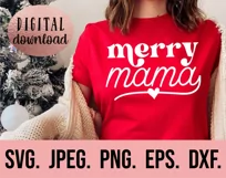 Merry Mama SVG - Holiday Christmas Sweater Quote - Cut File Product Image 2