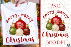 Merry Christmas PNG | Trendy Ornament Design for Sublimation Product Image 1