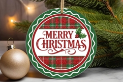 Merry Merry Merry Christmas Pink Ornament Product Image 2