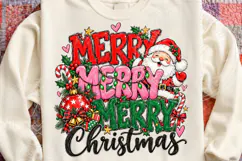 Merry Merry Merry Christmas PNG Design, Cute Santa Claus and Product Image 4
