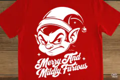 Merry And Mildly Furious Elf Christmas SVG PNG Product Image 2