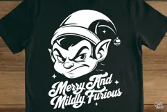 Merry And Mildly Furious Elf Christmas SVG PNG Product Image 3