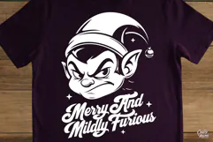Merry And Mildly Furious Elf Christmas SVG PNG Product Image 4