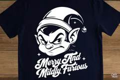 Merry And Mildly Furious Elf Christmas SVG PNG Product Image 5