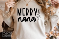 Merry Nany SVG - Holiday Christmas Sweater Nana Claus PNG Product Image 5