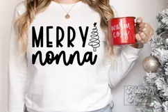 Merry Nonna SVG - Holiday Christmas Sweater Nonna Claus Product Image 4