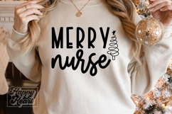 Merry Nurse SVG - Holiday Christmas Sweater Nurse Claus Product Image 5