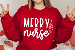 Merry Nurse SVG - Holiday Christmas Sweater Nurse Claus Product Image 2