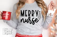 Merry Nurse SVG - Holiday Christmas Sweater Nurse Claus Product Image 3