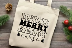 Merry Nurse Christmas SVG, Nurse Life Xmas Trendy Cut Files Product Image 3