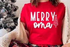 Merry Oma SVG - Holiday Christmas Sweater Oma Claus PNG Product Image 3