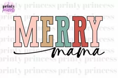Merry Mama, Christmas SVG, Retro Christmas PNG, Product Image 1