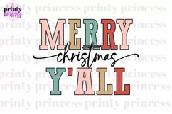 Merry Christmas SVG, REtro Christmas PNG, Cut File Product Image 1
