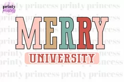 Merry University, Christmas SVG, Retro Christmas PNG, Product Image 3