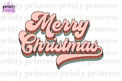 Merry Christmas Retro, Holiday SVG, Vintage Christmas PNG Product Image 1