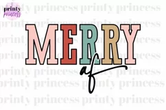 Merry AF, Christmas SVG, Sarcastic Christmas PNG, Cut File Product Image 1