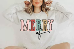 Merry AF, Christmas SVG, Sarcastic Christmas PNG, Cut File Product Image 2