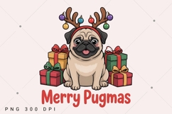 Merry Pugmas PNG, Funny Christmas PNG, Christmas Dog Product Image 2
