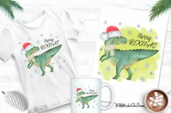 Dinosaur Christmas Sublimation. Merry Rexmas PNG Product Image 2