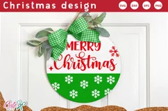Merry Christmas SVG cut file | Christmas door sign Product Image 1