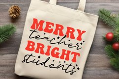 Merry Teacher Bright Students SVG | Retro Christmas Teacher Product Image 2