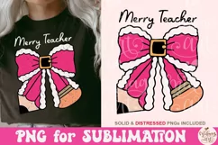 Merry teacher PNG, Teacher christmas PNG Product Image 3