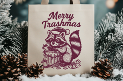 Merry Trashmas SVG, Funny Raccoon Christmas Quirky PNG Print Product Image 3