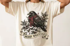 Merry Whatever Grumpy Raven Christmas PNG Product Image 3