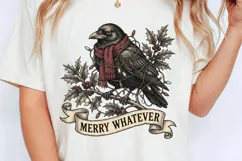 Merry Whatever Grumpy Raven Christmas PNG Product Image 2