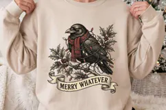 Merry Whatever Grumpy Raven Christmas PNG Product Image 1