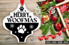 Merry Woofmas SVG - Arabesque Christmas Ornament Design Product Image 1