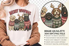 Merry Woofmas PNG, Funny Christmas Dogs Sweater Shirt Product Image 2