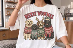 Merry Woofmas PNG, Funny Christmas Dogs Sweater Shirt Product Image 3
