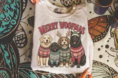 Merry Woofmas PNG, Funny Christmas Dogs Sweater Shirt Product Image 4