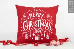 Merry Christmas 2024 Sign - Christmas SVG illustration cut Product Image 1
