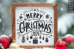 Merry Christmas 2024 Sign - Christmas SVG illustration cut Product Image 3
