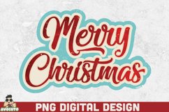 Merry Christmas PNG / retro christmas sublimation design Product Image 1