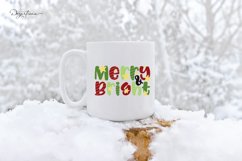 Merry and Bright patterned letters SVG Product Image 1