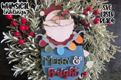Merry and Bright Santa Cocoa Cup Ornament SVG Product Image 1