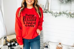 Funny Christmas SVG - Merry Blessed & Kind Of A Mess Product Image 3