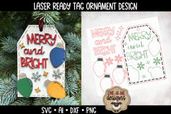Merry Bright Christmas Lights SVG | Laser Ornament Tag File Product Image 2