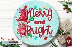 Merry and Bright Christmas Gnome Sublimation Design Product Image 1