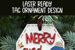 Merry Bright Christmas Lights SVG | Laser Ornament Tag File Product Image 3