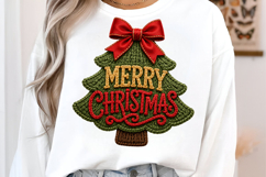 Merry Christmas Tree Faux Yarn PNG Preppy Christmas PNG Product Image 2